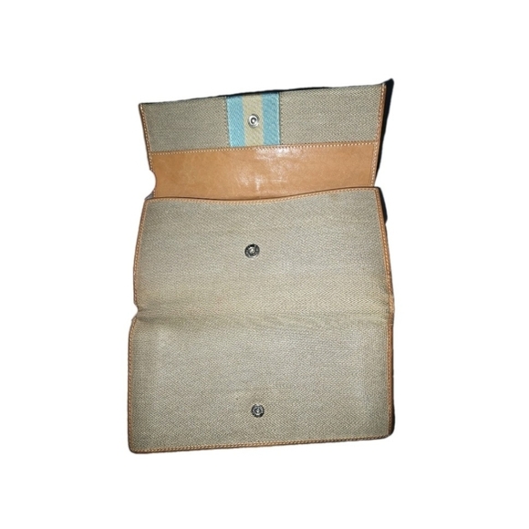 RARE Authentic Gucci Amalfi Beige and Brown Cloth Wallet with Silver Accent EUC - Picture 8 of 9